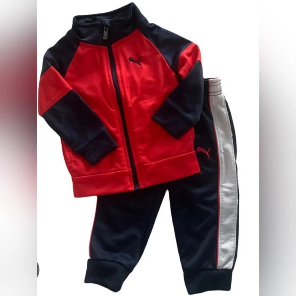 SALE NWT Puma Kids Red and Blue & White Tracksuit Set - 12 & 18mon